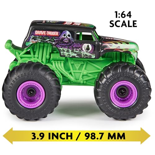 Image of Monster Jam Official Grave Digger RC Truck with Ramp, 1:64 Scale