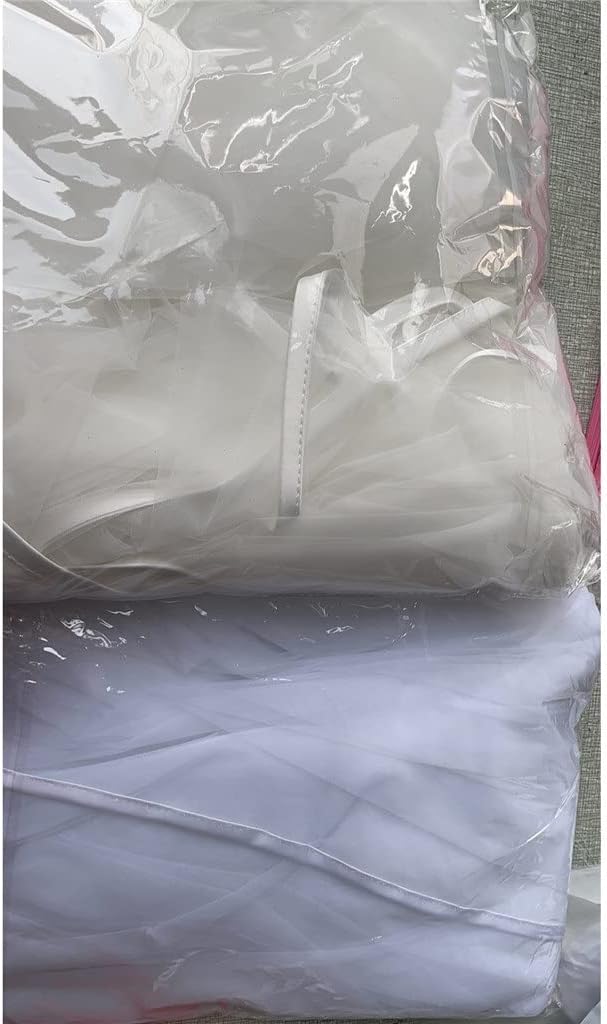 Ribbon Edge Wedding Veils Tulle Long Bridal Veil Two Layer Bridal Veil Long Bridal Party Veils Wedding Accessories(Ivory)