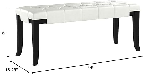 Miniatura 10 de Roundhill Furniture Linon - Banco de tela copetudo, color gris Gris,Marrón,Espresso,Blanco