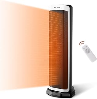 PELONIS Electric Space Heater 2000W with Remote Control, Energy Efficient, Portable Ceramic Heater, 75° Oscillation, Adjustable Thermostat, Tip-Over & Overheat Protection, for Living Room and Office