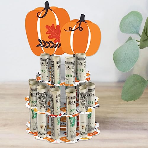 Big Dot of Happiness Fall Pumpkin - DIY Halloween or Thanksgiving Party Money Holder Gift - Cash Cake