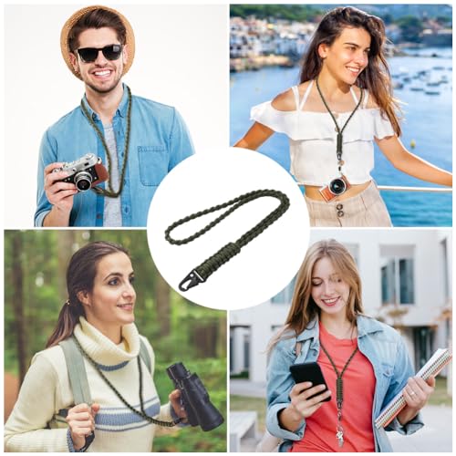 Vicloon Paracord Schlüsselanhänger, 1 Stück Umhängeband Schlüsselband, Paracord Lanyard mit Metall Ring und Adlerschnabelknopf Geflochtenes Lanyard für Schlüssel, Ausweishalter (Armeegrün)