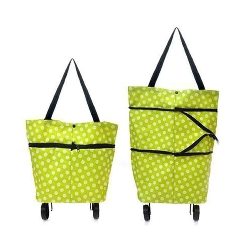 ANUKMPA Folding Trolley Bag with Wheels, Compact, Lightweight, Ideal for Shopping, Travel, and Daily Use, Rolling Cart for Easy Storage & Transport-picture-38