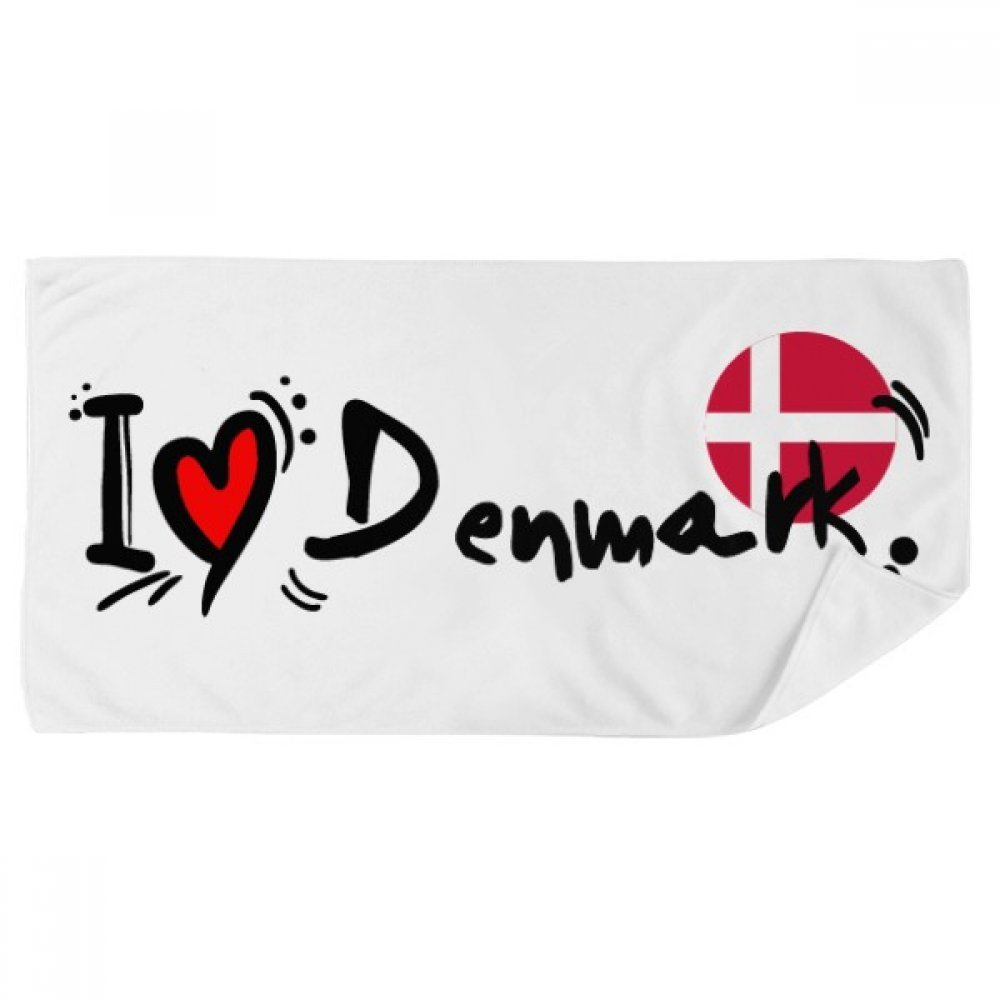 Serviette de bain Danemark motif coeur 35x70cm douce pour douche et voyage