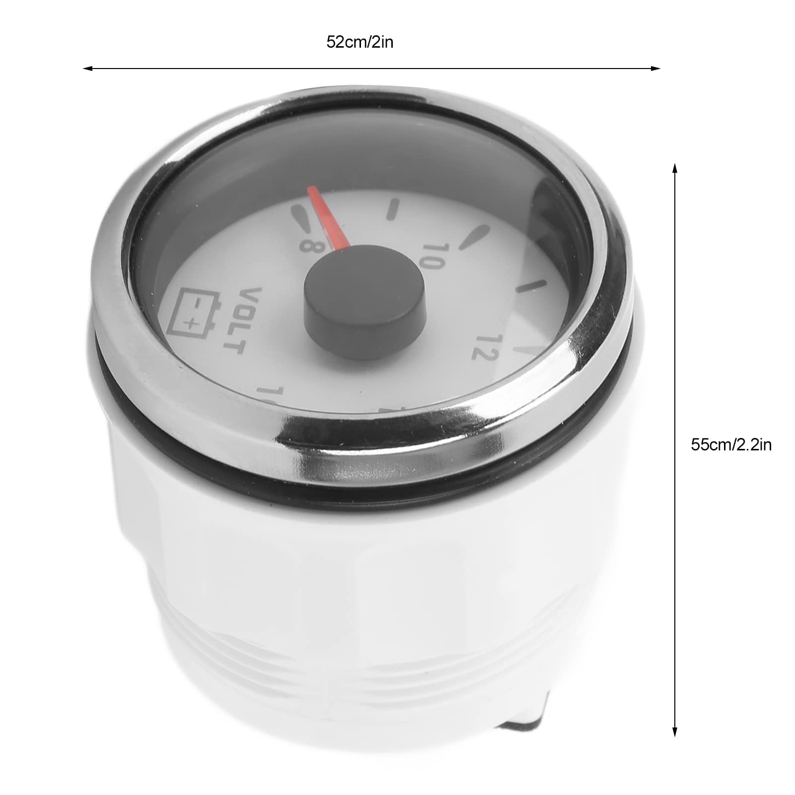 Per Auto e Barca Voltmetro 52 Mm Puntatore 8-16 V Retroilluminazione A 7 Colori Impermeabile IP67 per Tensioni 9-32V