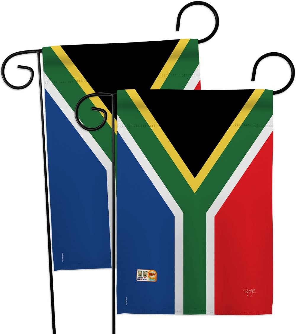 South Africa Garden Flags 2pcs Pack Regional Nationality Nation International World Country Particular Area Small Decorative Gift Yard House Banner Made In USA 13 X 18.5