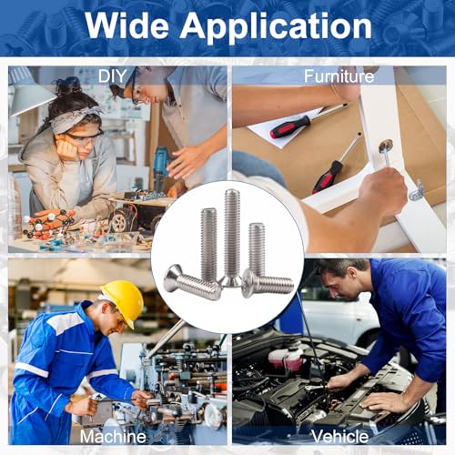 Mromax MRO190912N-0035 M4-0.7X12Mm Phillips Flat Head Countersunk Machine Screws, 304 Stainless Steel Phillips Cross Head Screws thumb #6