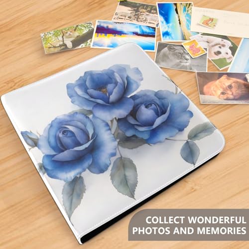 Álbum de Fotos DIY de Autoadhesivo FLildon Scrapbook Album Cuero PU Azul Rosa Acuarela para 40 Páginas 8x10 miniatura 5