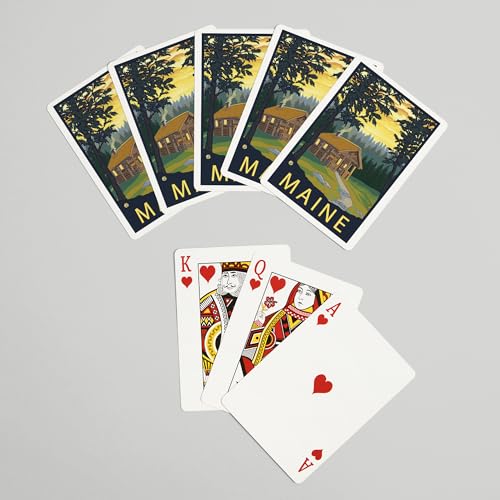 Lantern Press Naipes Poker Cabaña Maine 52 Cartas miniatura 7
