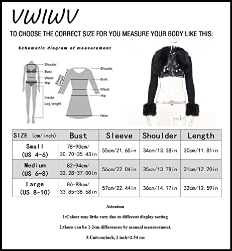 Vwiwv Women Long Sleeve Crop Jacket With Faux Fur Collar Coat Outwear Lightweight Casual Jackets Clubwear #TOP6