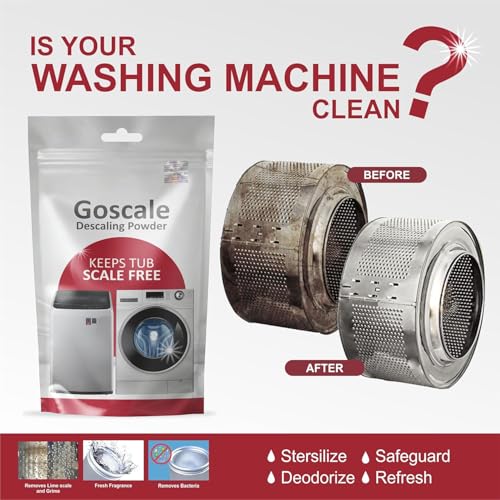 Image of LG Washing Machine Cleaner Descale Powder Descaling Appliance Quick Drum Descale Deep Cleaning for Semi and Fully Automatic Front and Top Load Tub Clean Pouches 100g (Packet Of 4)