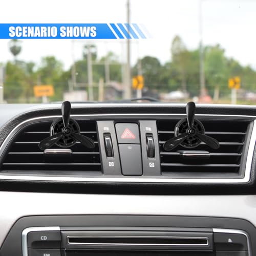 Image of Car Air Outlet Clip, Creative Air Force Propeller Shape Auto Ornament AirConditioner Vent Clip, Automotive Interior Accessories for Women Men (2, Black)