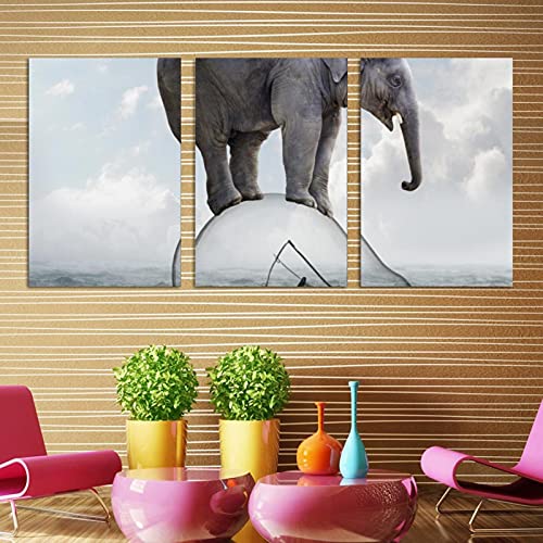 Toile éléphant mer grand format pour décoration murale salon chic
