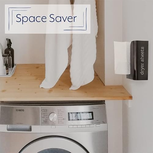 Auldhome Dryer Sheet Dispenser (Black); Enamelware Vertical Style Fabric Softener Sheet Holder For Laundry Room #TOP2