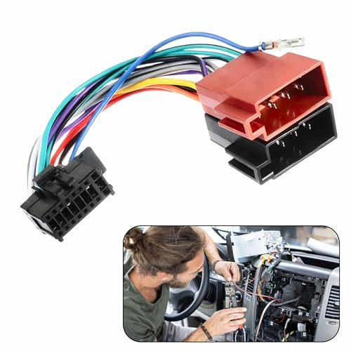 Adaptateur ISO 16 broches vers 8 broches pour Autoradio Kenwood JVC – Câble de connexion 16...