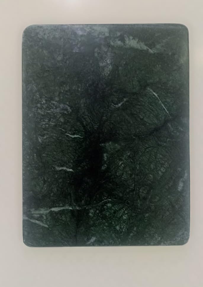 Jaipur Art Exports Luxurious Natural Green Marble Polish Chopping Cutting Board Tile for Kitchen Vegetables, Fruits and Cheese, Roti Maker Bpa Free, Eco Friendly, Anti Microbial 12X9 Inch-image-45