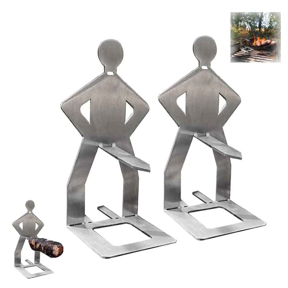 CDDFUNGO Unico Griglia per Grigliare Hot Dog – Regali per Uomo Hotdog Utensili per Barbecue Supporto per Salsicce Accessori per Barbecue, Idea Regalo Natale, Compleanno, Festa del papà, San Valentino