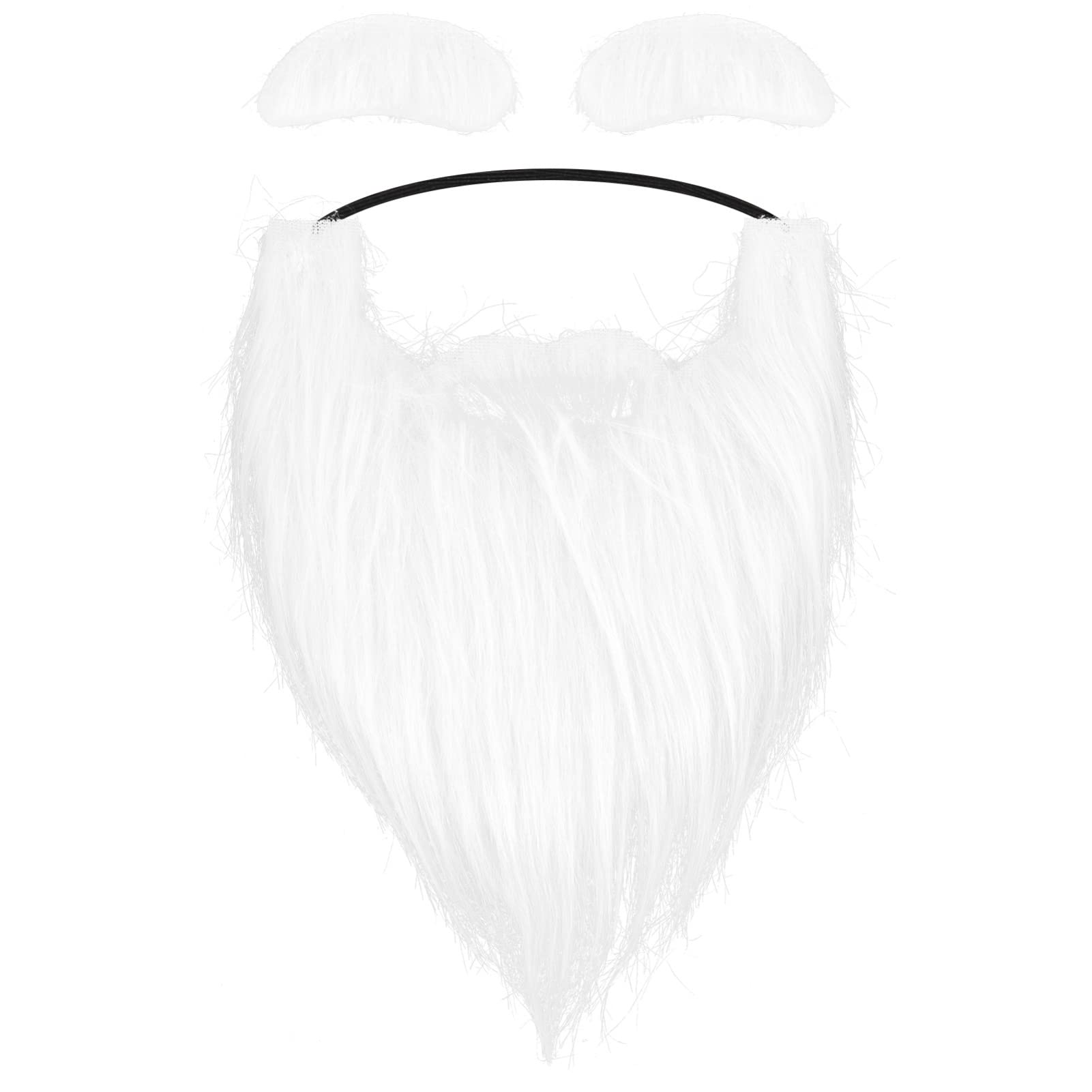 AmosfunSanta Beard and Eyebrow Set, Xmas Santa Claus Adhesive Beard Santa Claus Cosplay Costumes Christmas Photo Props