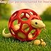 Snake Enrichment Toys Ball with Hammock, Jungle Gym Ball With Chain And Snake Hammock For Small Ball Python Corn Snakes, Reptiles Climbing Toy Hammock, Snake Climbing Accessories For Tank (Red, L)