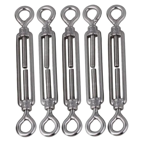 5 piezas tensores de cable Ojo a Ojo M6 de acero inoxidable 304 ajustables para cable de alambre miniatura 1