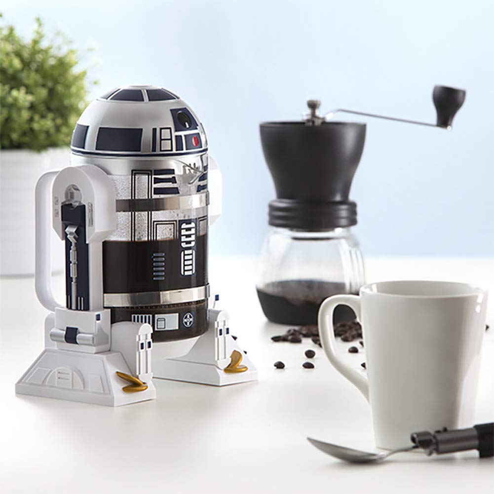 Cafetière à piston française portable en forme de robot, machine à café expresso de voyage à la main – 960 ml
