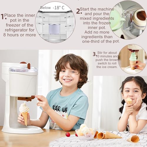 EEYZD Mini-Eismaschine, Gefrorene Früchte Softeismaschine, selbstgemachter Joghurt-Sorbet-Hersteller, automatische Maschine, tragbarer Eismixer für Bar, Café, Party – Bild 3