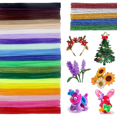 Kit De 600 Cure-pipes, 30 Couleurs De Cure-pipes En Vrac Avec Livre D' Instructions (français Non Garanti), Tiges En Chenille Colorées Pour Projets Créatifs De Fleurs, Loisirs Créatifs Pour Enfants