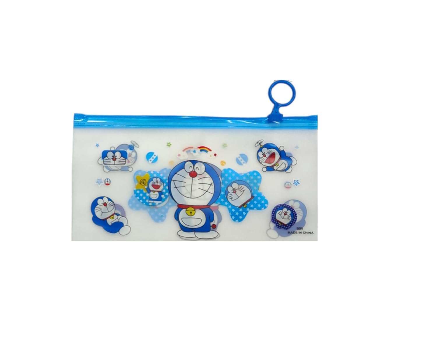 pmw - Doraemon Pencil Pouch, Pack of 2, Zip Closure, Transparent | Cartoon Print, Kids Stationery, Blue Zipper, Ring Pull Tab, Multipurpose Pouch-image-17