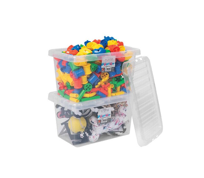 Matangi Plus (Set of 2 25L Litre Crystal Clear Transparent Plastic Large Storage Boxes With Lids Storage Containers Multipurpose Stackable Boxes For Bedroom Storag For Home, Office