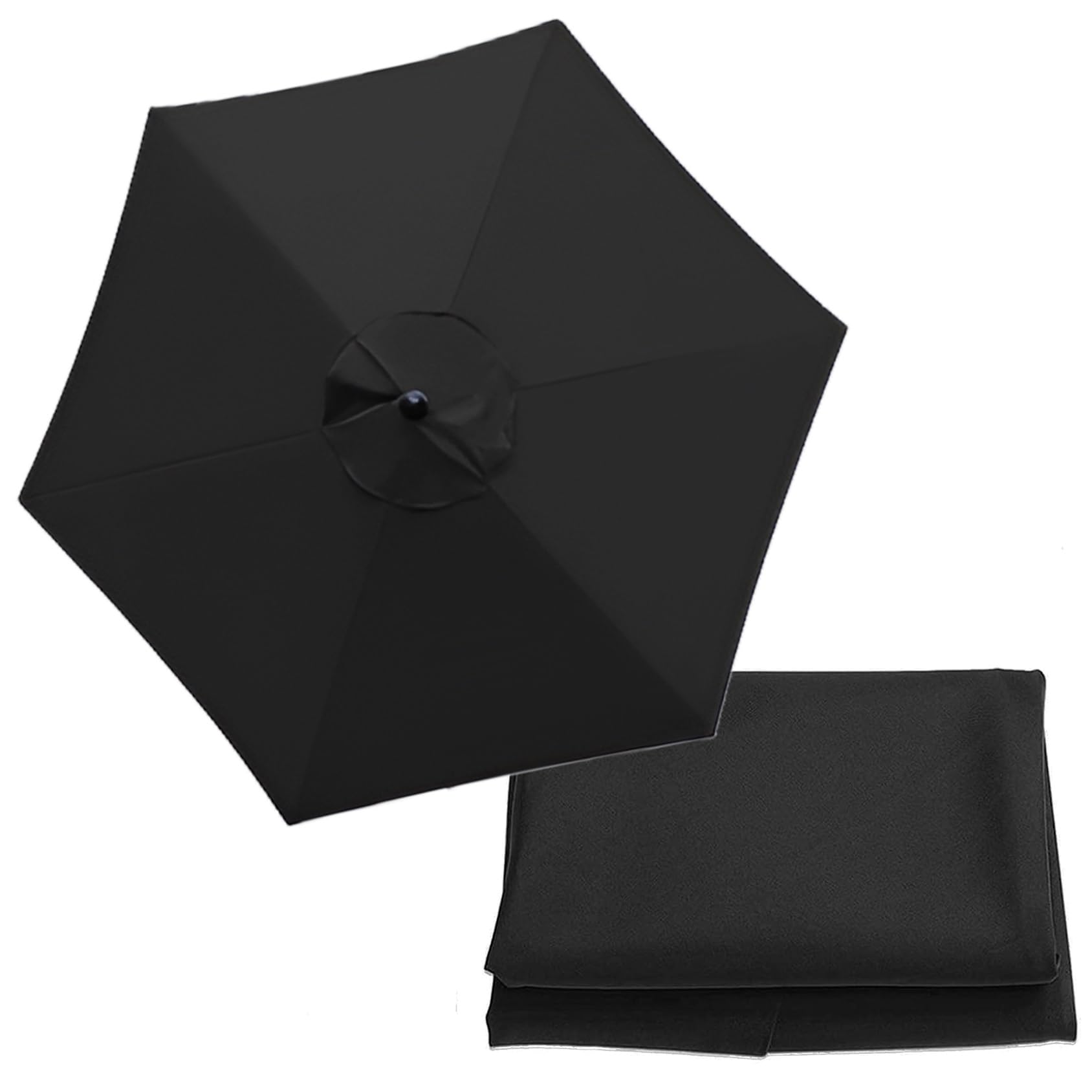 9.8ft/300cm Patio Umbrella Replacement Canopy 6 Arms/8 Arms Replacement Parasol Canopy Cover Replacement Cloth For Cantilever Umbrella(Color:Black,Size:6 ribs-2m(6.5ft)) — image 1