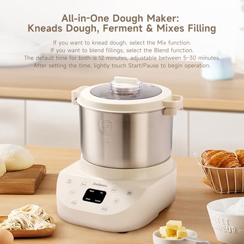 Joydeem Electric Dough Maker, 9.5Qt with Winter & Summer Fermentation, Dual Functions (MIX for Dough/Kneading, BLEND for Filling) - Ideal for Bread, Pizza, Roti, Dumplings, Sourdough, HMJ-A901 image 4