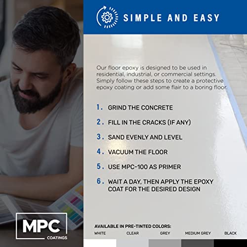 Clear Epoxy Resin Coating for Floors & Counter Tops, 100% Solids, Self Leveling - 3 Gallon Kit