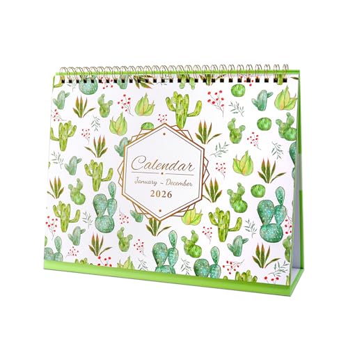 Andiker Desk Calendar 2026, 12 Month Desk Calendar from January