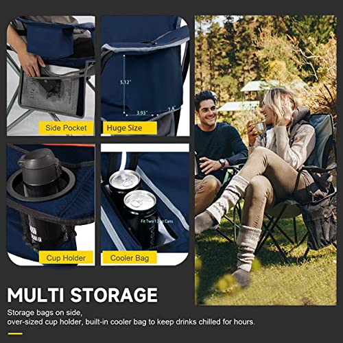 FAIR-WIND-Oversized-Fully-Padded-Camping-Chair-with-Lumbar-Support-Heavy-Duty-Quad-Fold-Chair-Arm-Chair-with-Cooler-Bag-Supports-450-LBS-Blue-Green