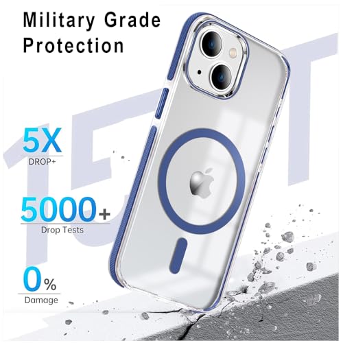 Image of MINTZZ ️ for iPhone 14 Case, Compatible with MagSafe, Military-Grade Protection, Yellowing Resistant, Scratch-Resistant TPU Back, Magnetic Phone Case (Navy Blue, iPhone 14)