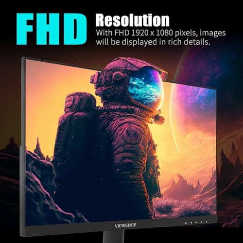 Image of Viewedge 24 Inch Gaming Monitor with 180Hz, VA 1ms, FHD 1080p and HDR 10 PC Computer Monitor with 100% sRGB, Bluelight Filter, 2 HDMI & 1 DP Port, Support Freesync and Wall Mounted