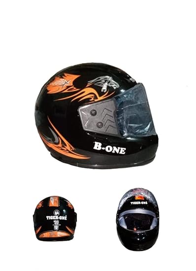 Tiger-ONE Full FACE Helmet [ Size : M ] Motorbike Helmet, High Impact Shell, 6 Jali, ISI : Approved..