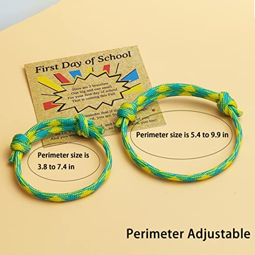 Image of First Day Of School Bracelet, Matching Mommy And Me Mother Son Daughter Paracord Back To School Bracelets Wish Gift for Mom Boys Dad Girls Jewelry