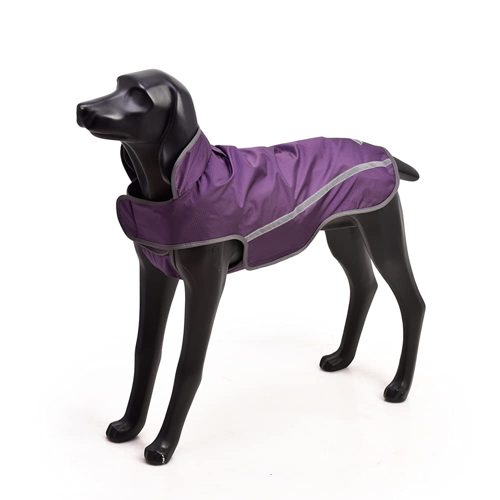 BlackDoggy Dogs Full Coverage Waterproof Raincoat Jacket with Breathable Material and Reflective Stripes