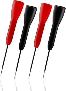 Biaundo 4 Pcs Needle Test Probes, 600V/10A Piercing Needle Non-Destructive Test, Multimeter Probes(Black & Red)