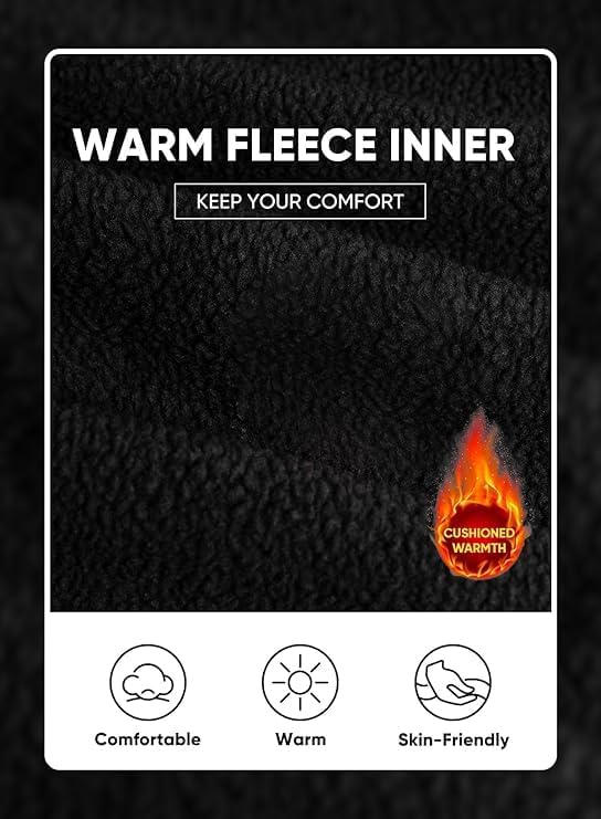 JMIERR Men's Fleece & Regular Sweatpants with Zipper Pockets Tapered Joggers Drawstring Waist Athletic Workout Track Pants - Image 4