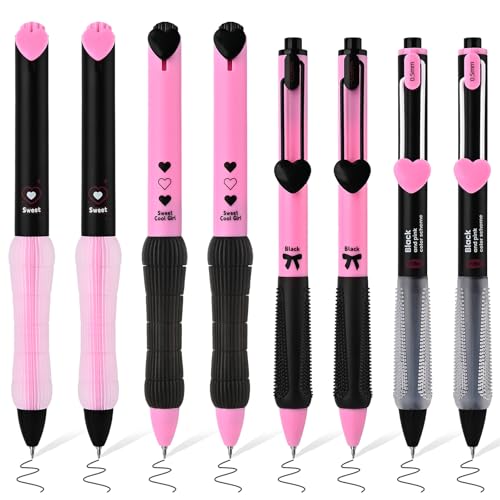 Stylos gel cœur pour journal intime et organisation de bureau créative