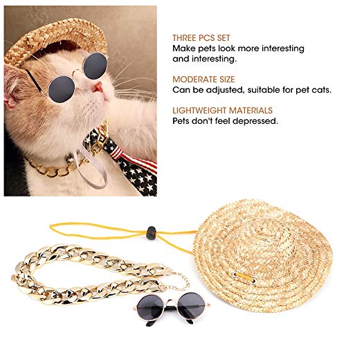 Disfraz para perro y gato 3 piezas con accesorios retro miniatura 2