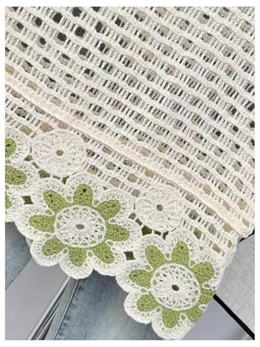 SweatyRocks Women's Floral Hollow Out Crew Neck Sweater Vest Sleeveless Tank Tops Knitwear4