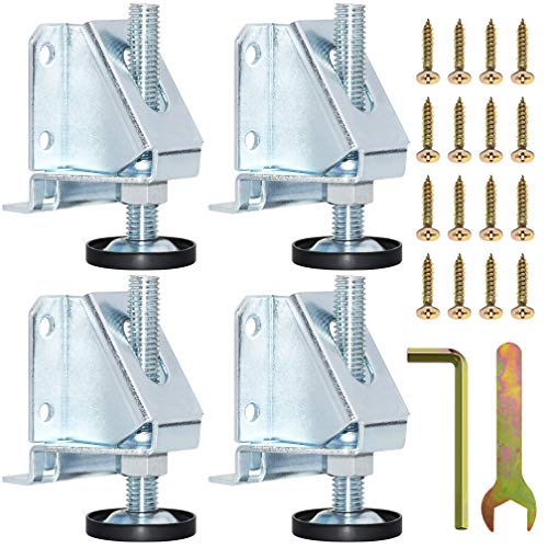 SUNMALL 4 Pack Leveling Feet, Heavy Duty Furniture Levelers, Adjustable Table Legs Leveler for Furniture, Table, Cabinets, Workbench, Shelving Units