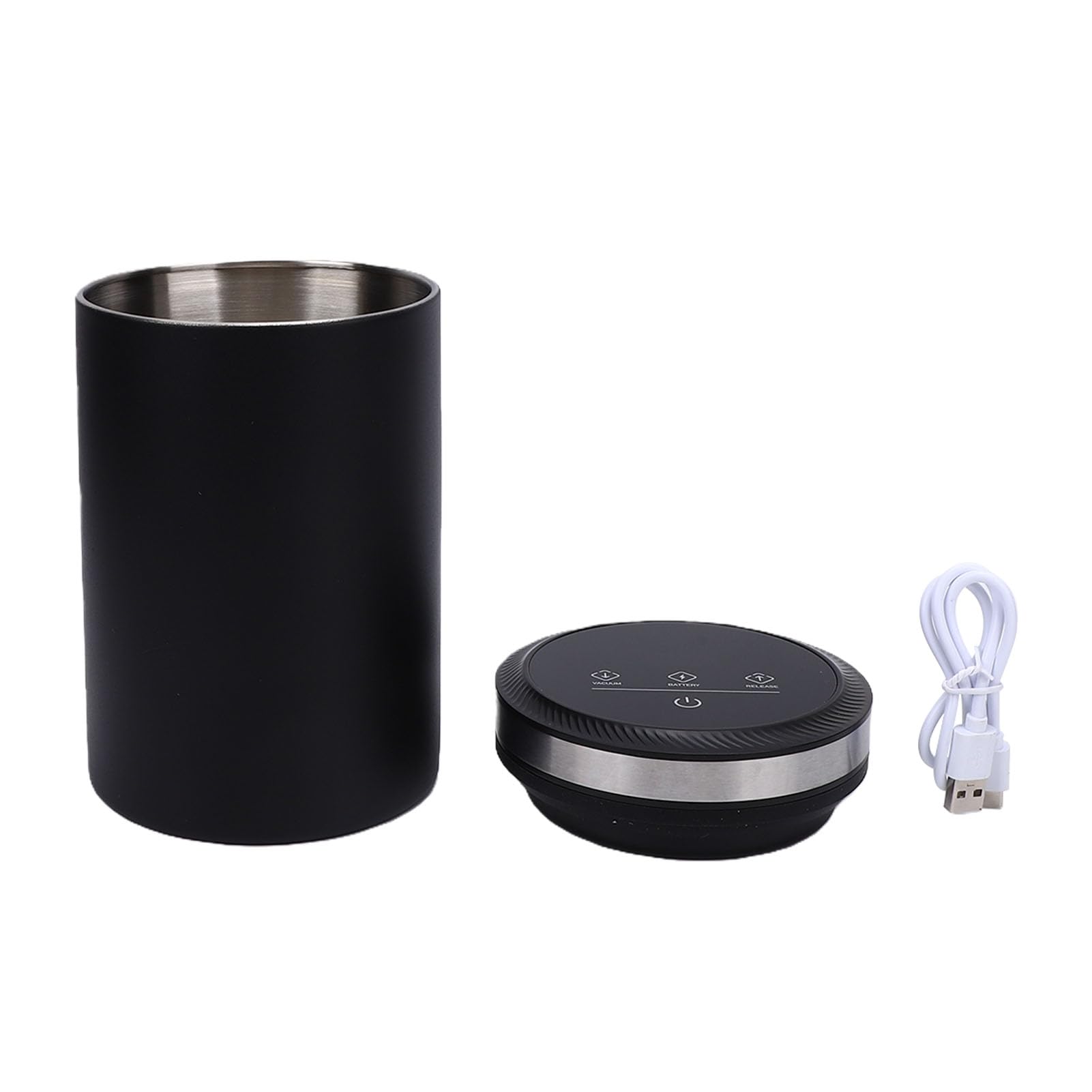 AUNMAS Vakuum-Kaffeekanister, Luftdicht, Digitalanzeige, USB, Automatische Aufladung, Edelstahl-Lebensmittelaufbewahrungsbehälter für Zucker, Gemahlenen Kaffee, Bohnen, Tee, Zucker