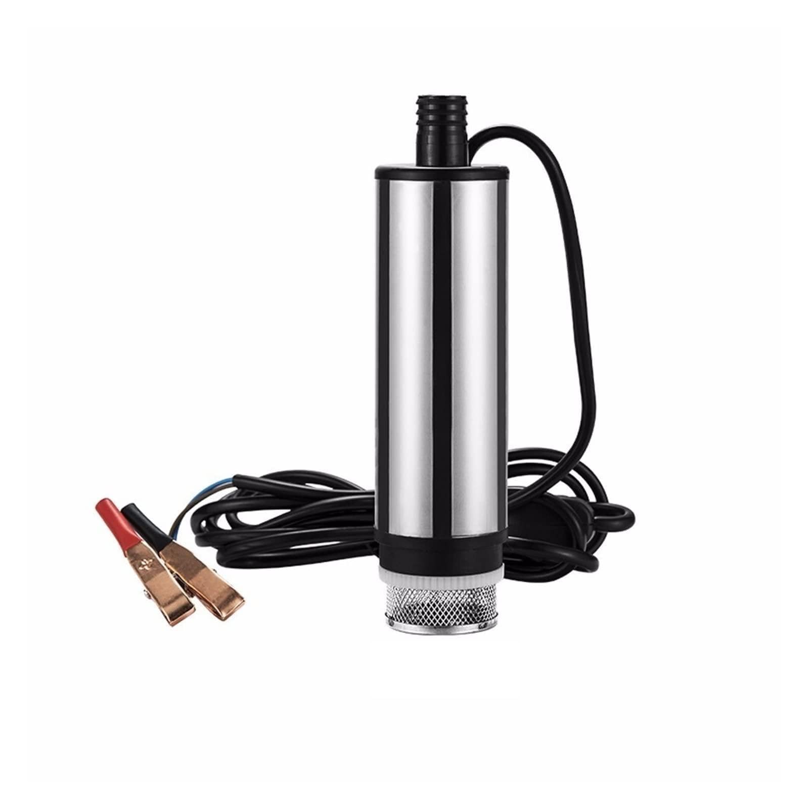 Water Pump, Dc 12v 24v Electric Fuel Transfer Pump 30l/min Oil Submersible Water Diesel Diameter 51mm Stainless Steel(OneColor)