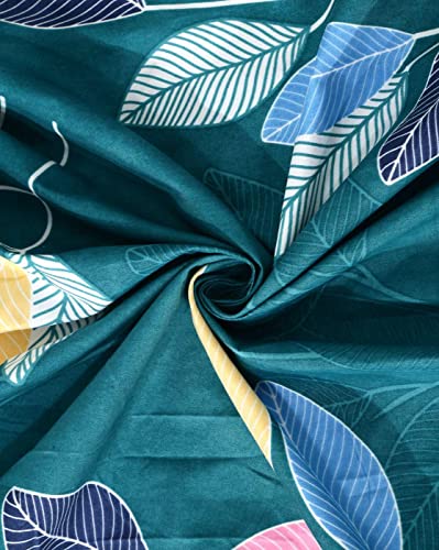 Image of DECOMIZER Soft Glace Cotton Super King Size AC Comforter II Blanket II Duvet for Double Bed with 108 x 108 Inch Bedsheet and 2 Pillow Cover - 4 Piece Comforter Set - Green Leaves
