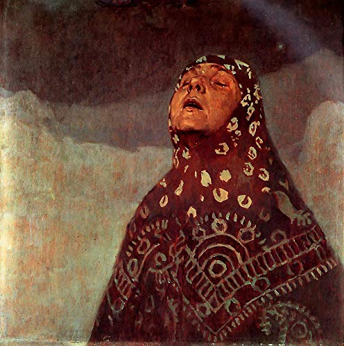 Peinture à l'huile de Mucha Nuit d'hiver 1920 pour salon élégant