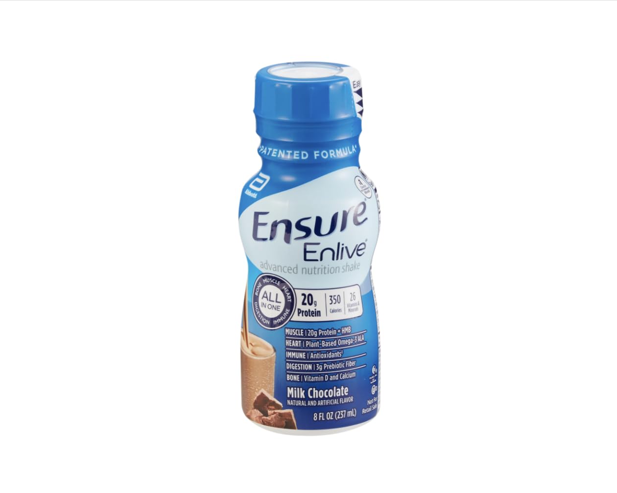Ensure Enlive Meal Replacement Shake, 20g Protein, 350 Calories, Advanced Nutrition Protein Shake, Milk Chocolate, 8 Fl Oz (Pack of 16)